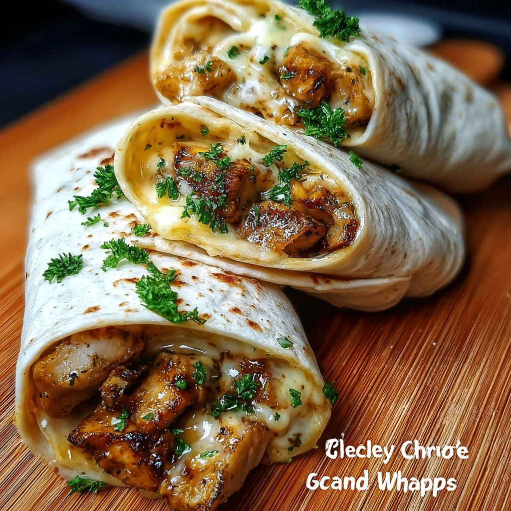 Cheesy Garlic Chicken Wraps 11 Cheesy Garlic Chicken Wraps 1