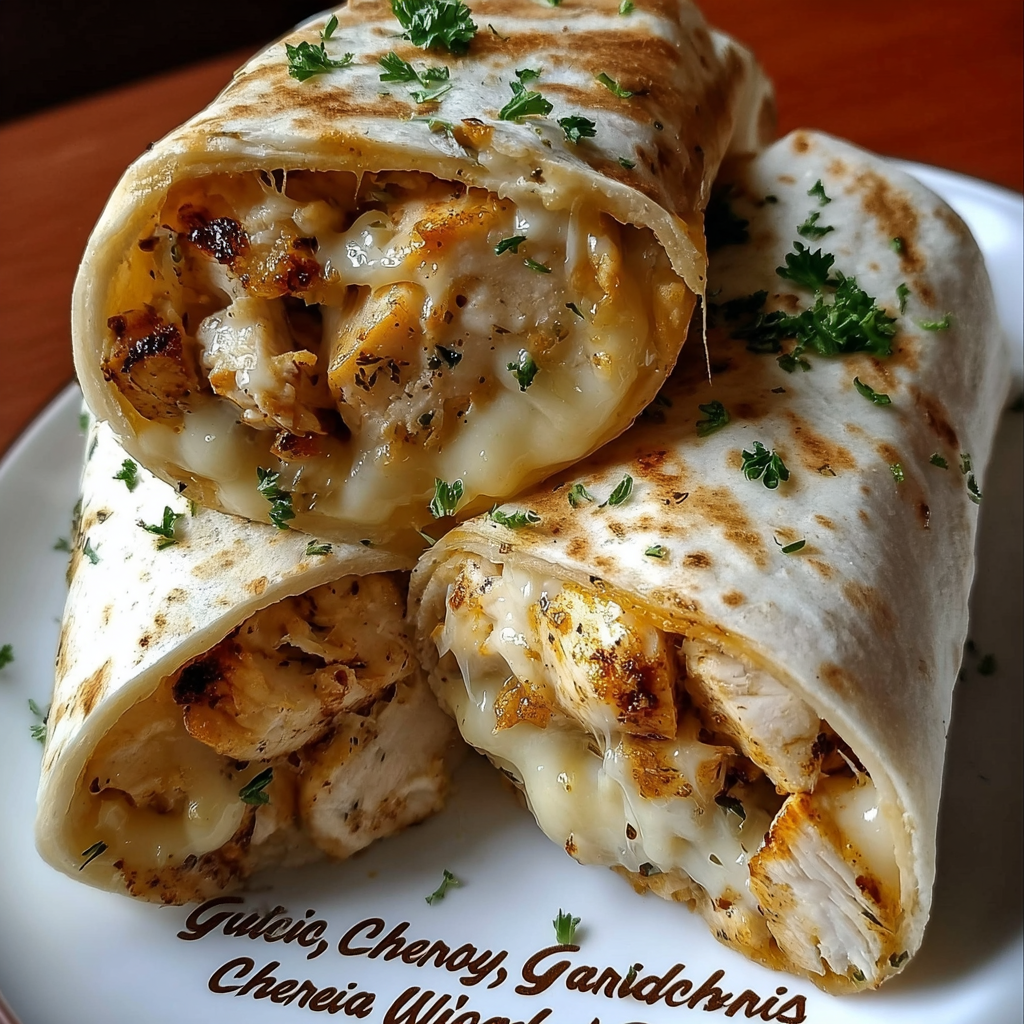 Cheesy Garlic Chicken Wraps 2