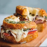 Delicious bread bowl sandwich filled with fresh ingredients and savory toppings.
