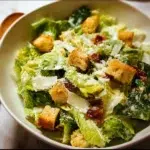 Fresh Caesar Salad with romaine lettuce, croutons, and creamy dressing