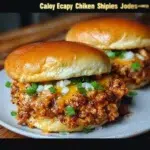 Cajun Chicken Sloppy Joes served on a plate with garnished toppings.