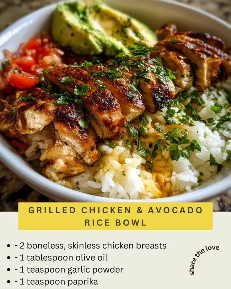 Grilled Chicken & Avocado Rice Bowl