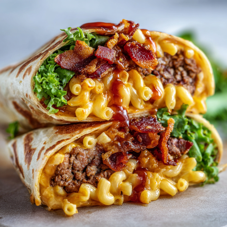The Best Bacon Mac Cheese Burger Wrap Ever