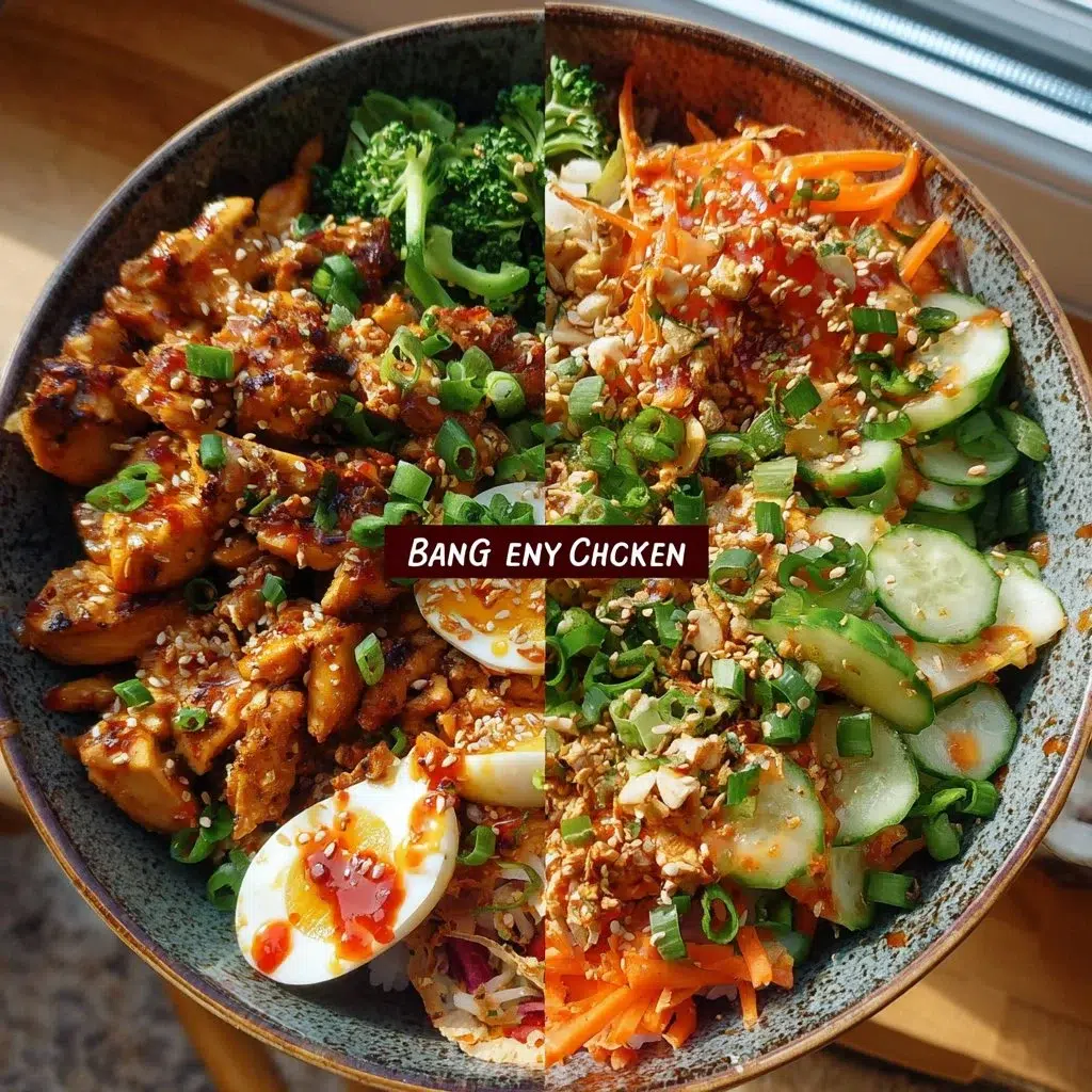 Bang Bang Chicken Bowl — Easy Flavorful Weeknight Dinner 2 Delicious Bang Bang Chicken Bowl with spicy sauce and fresh veggies