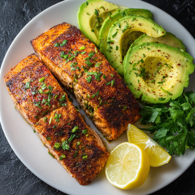 Baked Cajun Salmon with Avocado
