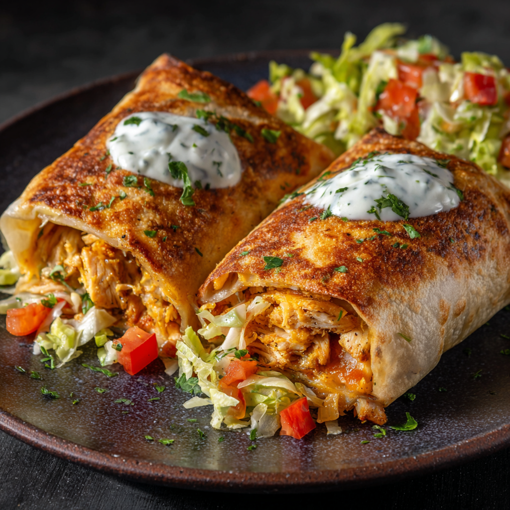 Crispy Baked Chicken Chimichangas