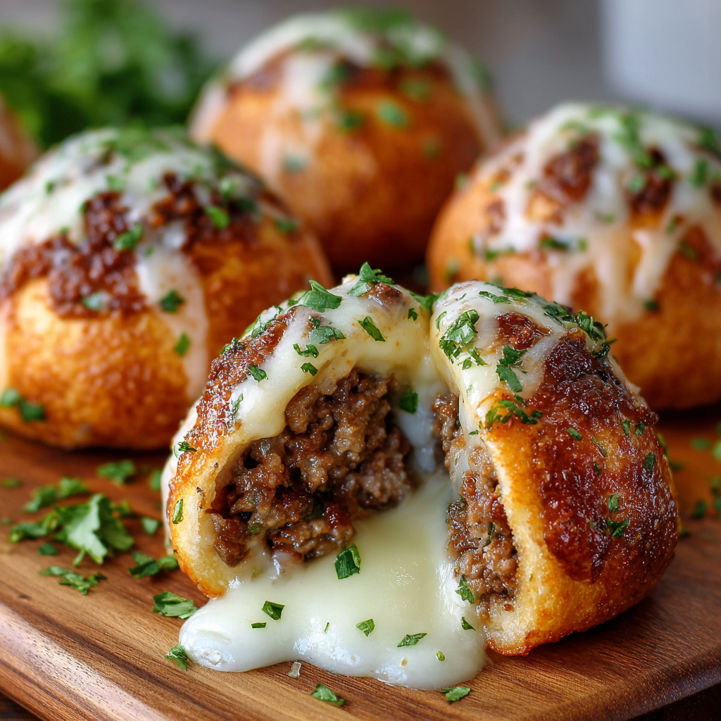 Irresistible Garlic Parmesan Cheeseburger Bombs