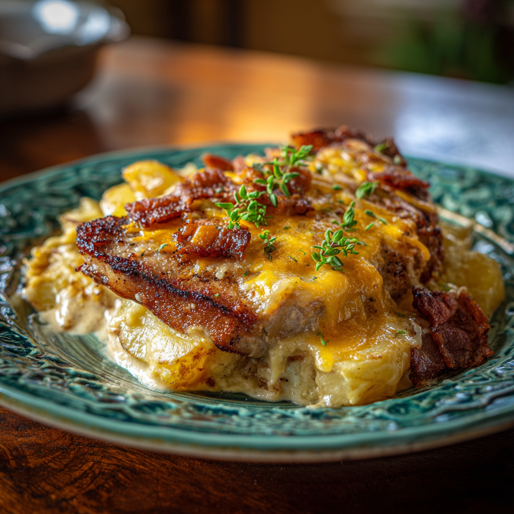 Smothered Pork Chop Scalloped Potato Casserole 12 u7835592976 Smothered Pork Chop Scalloped Potato Casserole a79f1962 4283 4403 b071 b490613eee79 0
