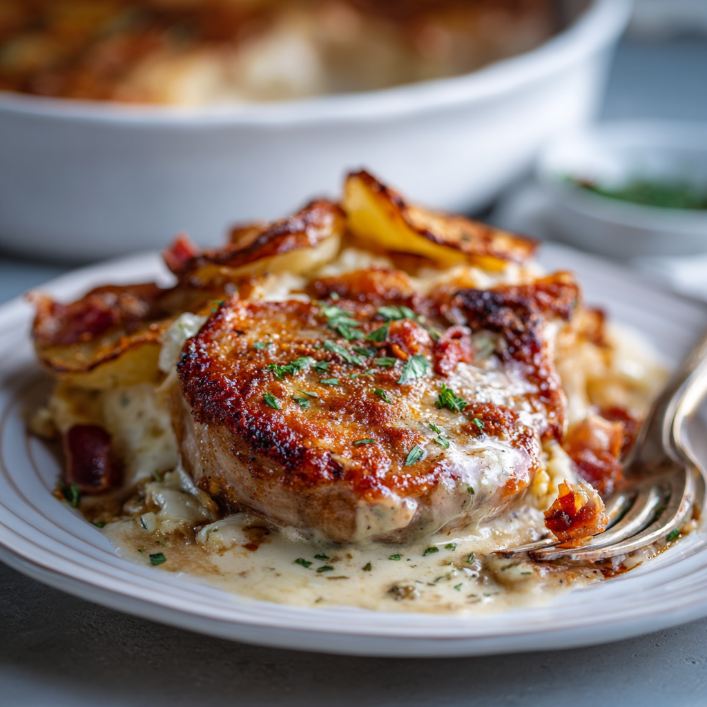 Smothered Pork Chop Scalloped Potato Casserole 9 u7835592976 Smothered Pork Chop Scalloped Potato Casserole a79f1962 4283 4403 b071 b490613eee79 1