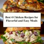 Four flavorful and easy chicken recipes for quick meal preparation.