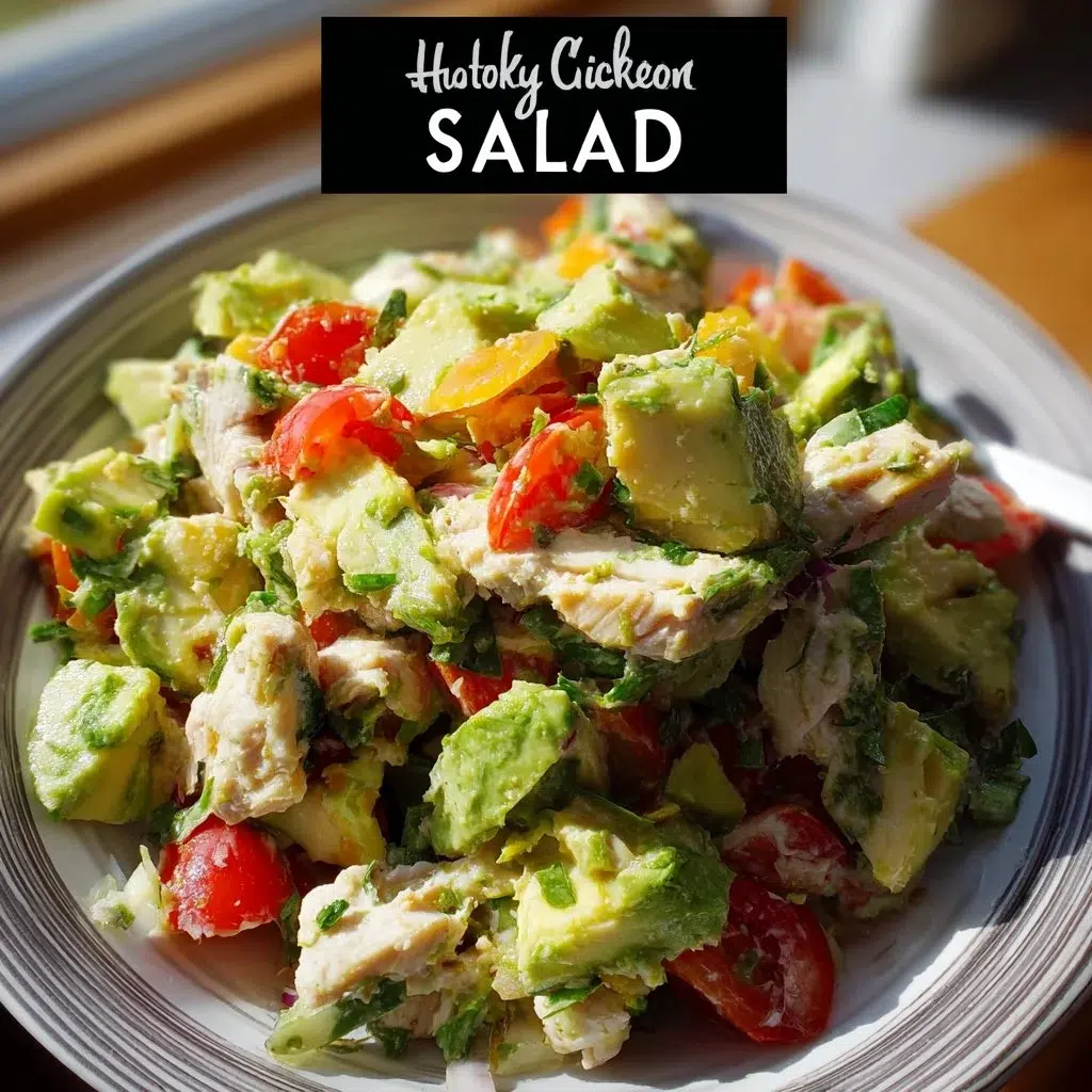 Healthy Avocado Chicken Salad Recipe: Fresh & Delicious 8 Healthy avocado chicken salad with fresh ingredients in a bowl