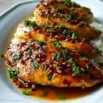 Delicious Honey Garlic Chicken Breasts recipe with glazed sauce