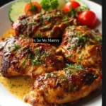Delicious Marry Me Chicken dish garnished with herbs and served on a plate.