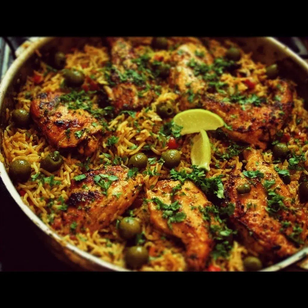One Pan Mediterranean Chicken And Rice: Easy and Delicious Recipe 8 One Pan Mediterranean Chicken and Rice meal with vibrant vegetables and spices