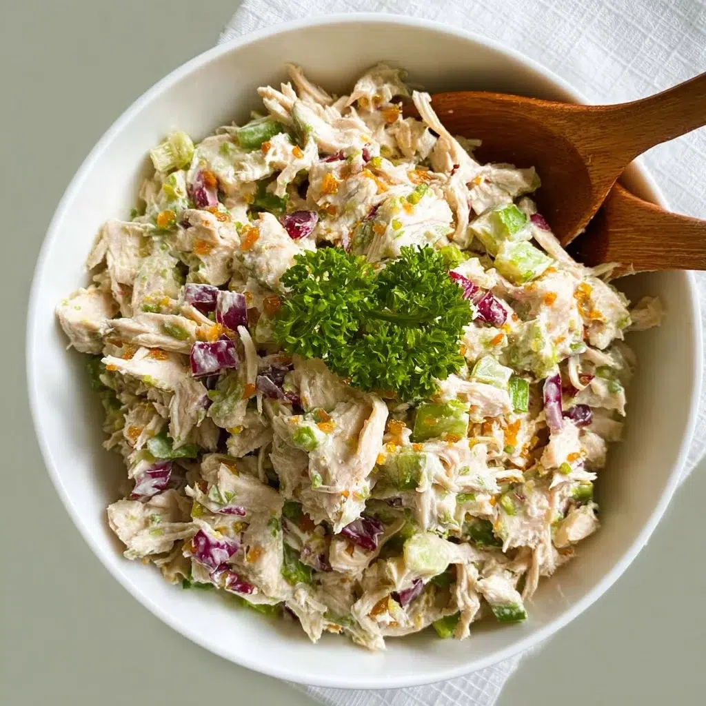 Rotisserie Chicken Salad — Easy, Creamy, Crowd-Pleasing Recipe 8 A delicious bowl of Rotisserie Chicken Salad with fresh vegetables and dressing.