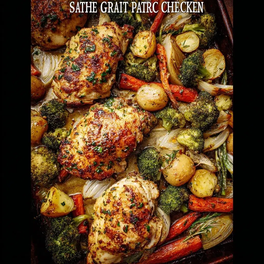 Sheet Pan Garlic Butter Chicken and Veggies: Quick and Tasty Dinner 8 Delicious sheet pan garlic butter chicken with colorful veggies cooked together.
