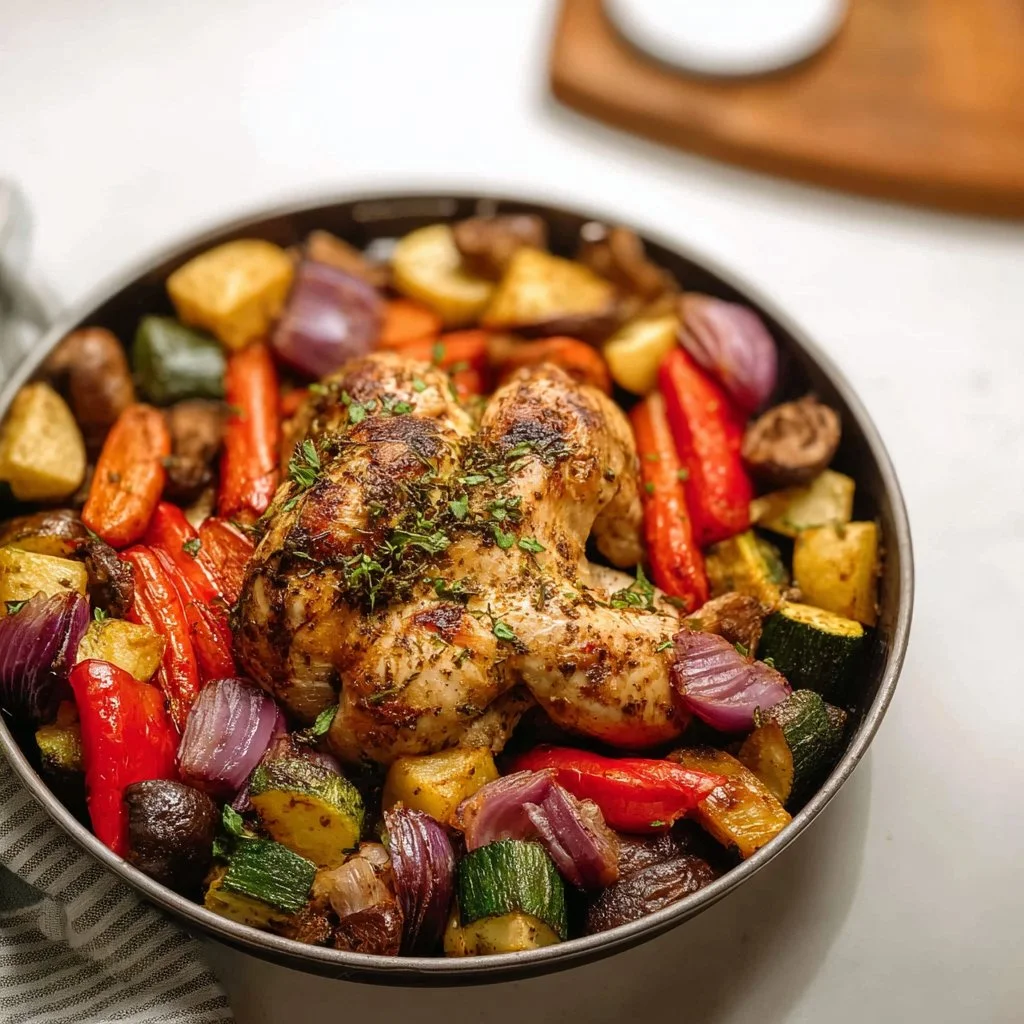 10 Minute Roasted Chicken and Vegetables - Air Fryer Recipe. 8 10 Minute Roasted Chicken and Vegetables - Air Fryer Recipe