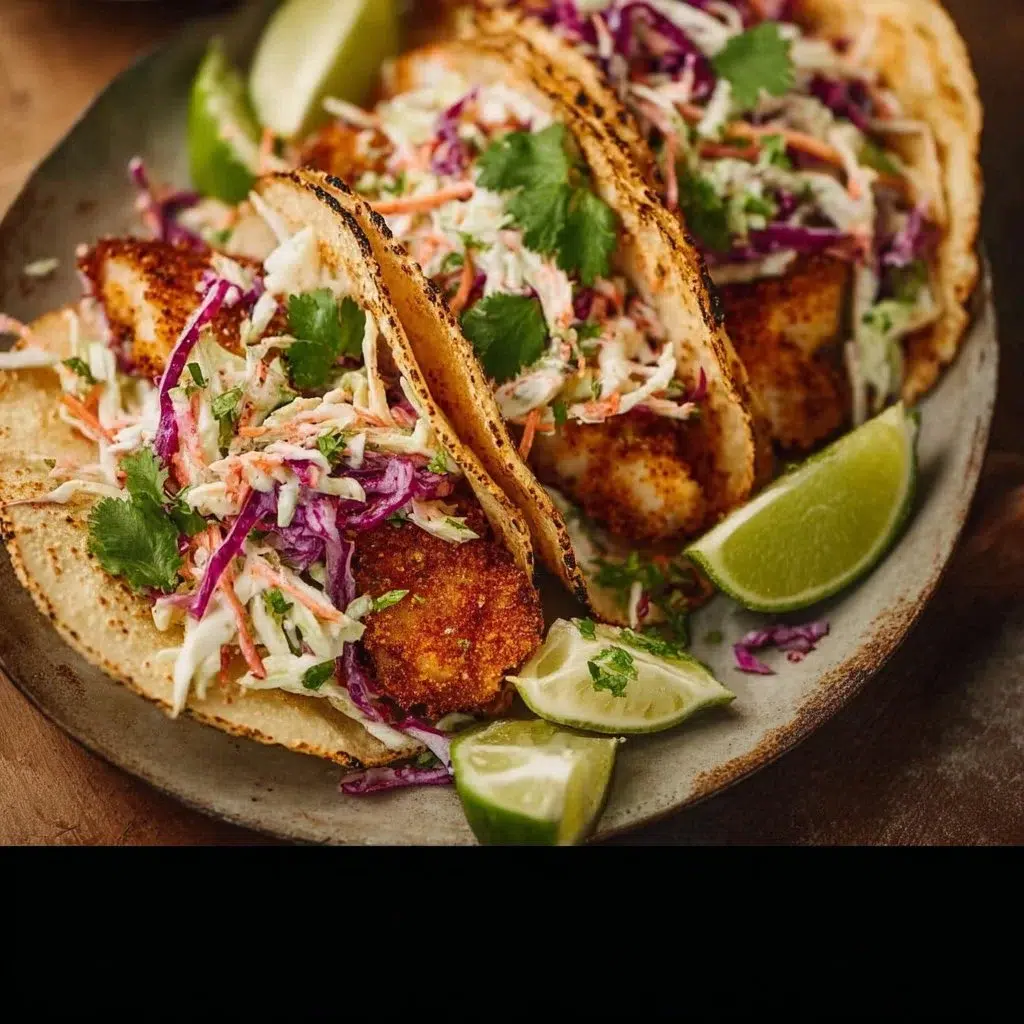Air Fryer Fish Tacos with Cilantro Lime Slaw