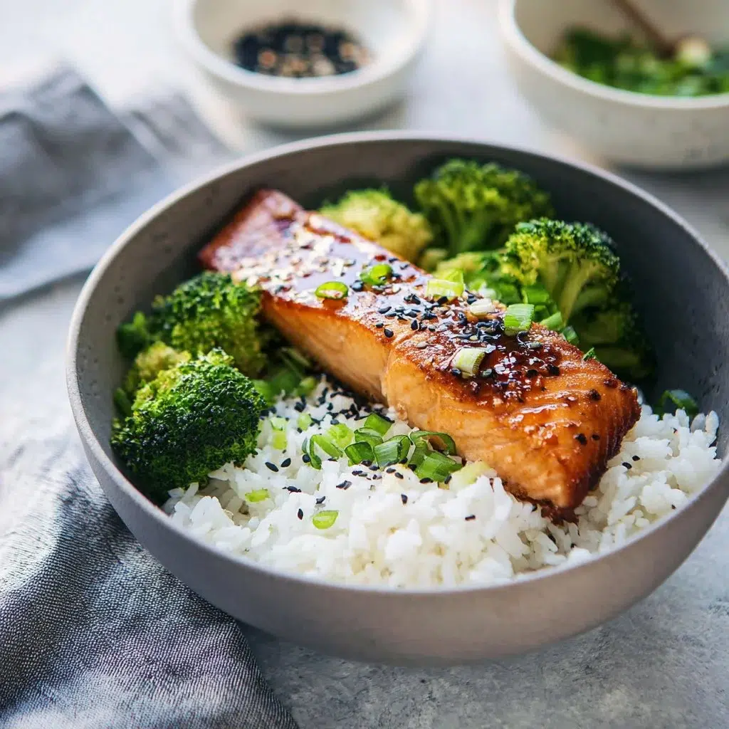 Air Fryer Honey Garlic Salmon Recipe - Quick and Flavorful Dish 6 Air Fryer Honey Garlic Salmon served on a plate with fresh herbs and lemon wedges.