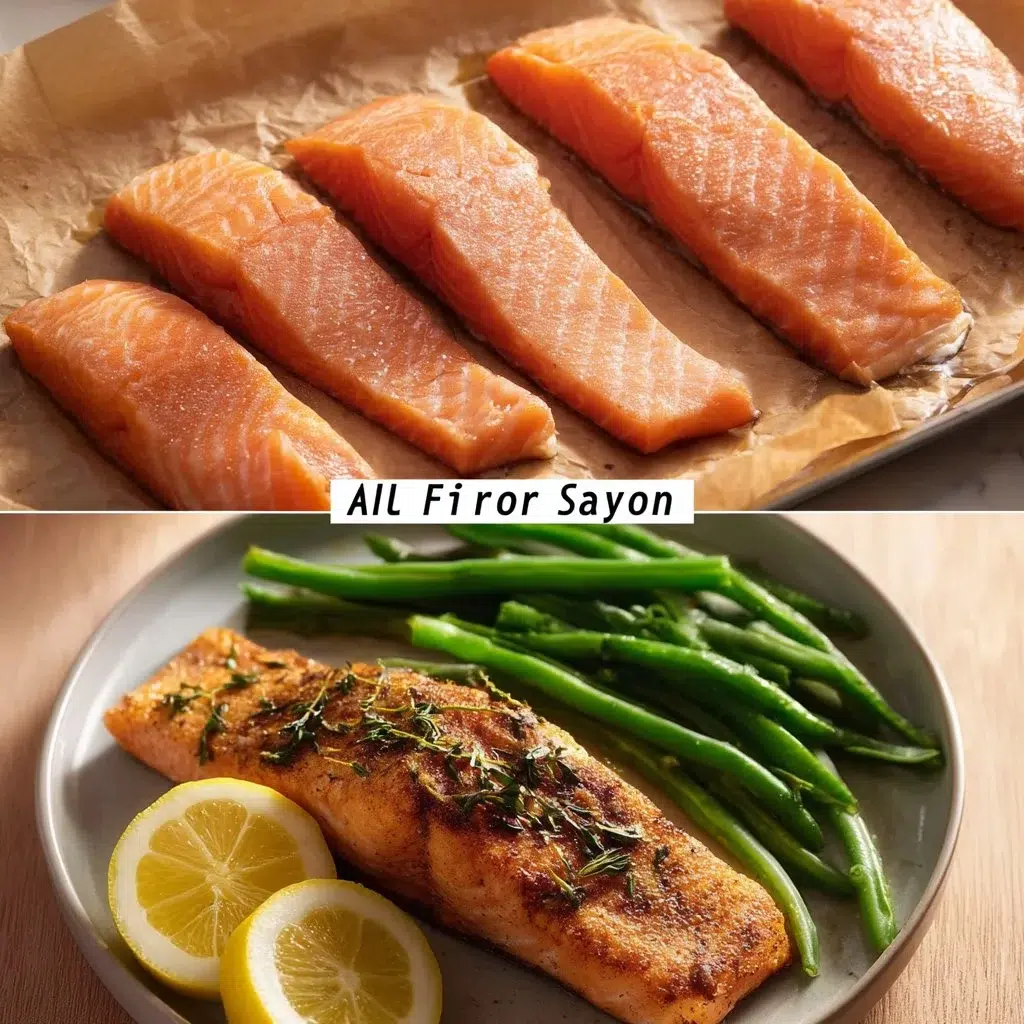 Air Fryer Salmon: Quick and Easy Recipe for Delicious Meals 8 Plate of crispy Air Fryer Salmon garnished with herbs and lemon.