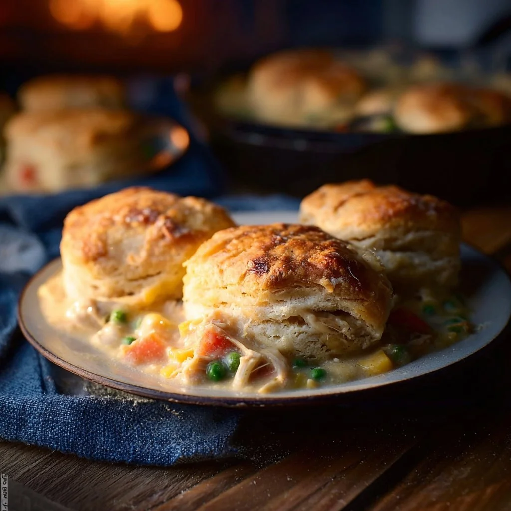Chicken Pot Pie with Biscuits