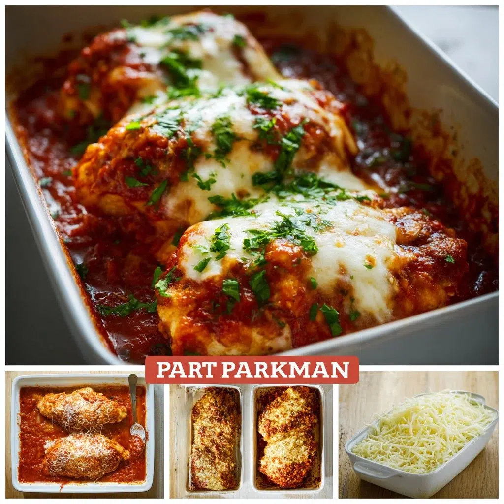 Classic Chicken Parmesan – A Comforting Italian Delight 6 Plate of classic Chicken Parmesan with pasta and marinara sauce