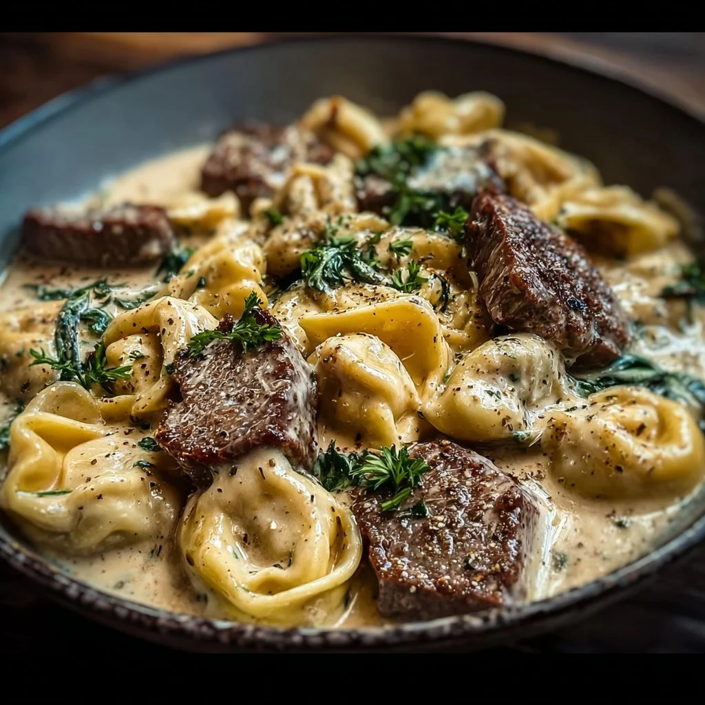 Cracked Garlic Steak Tortellini in Creamhouse Sauce Bliss 11 Cracked Garlic Steak Tortellini in Creamhouse Sauce Bliss