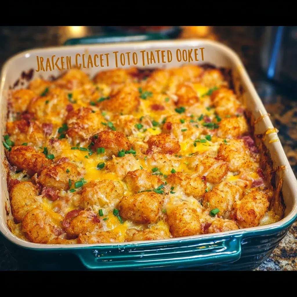 Cracked Out Chicken Tater Tot Casserole with cheese and crunchy tater tots