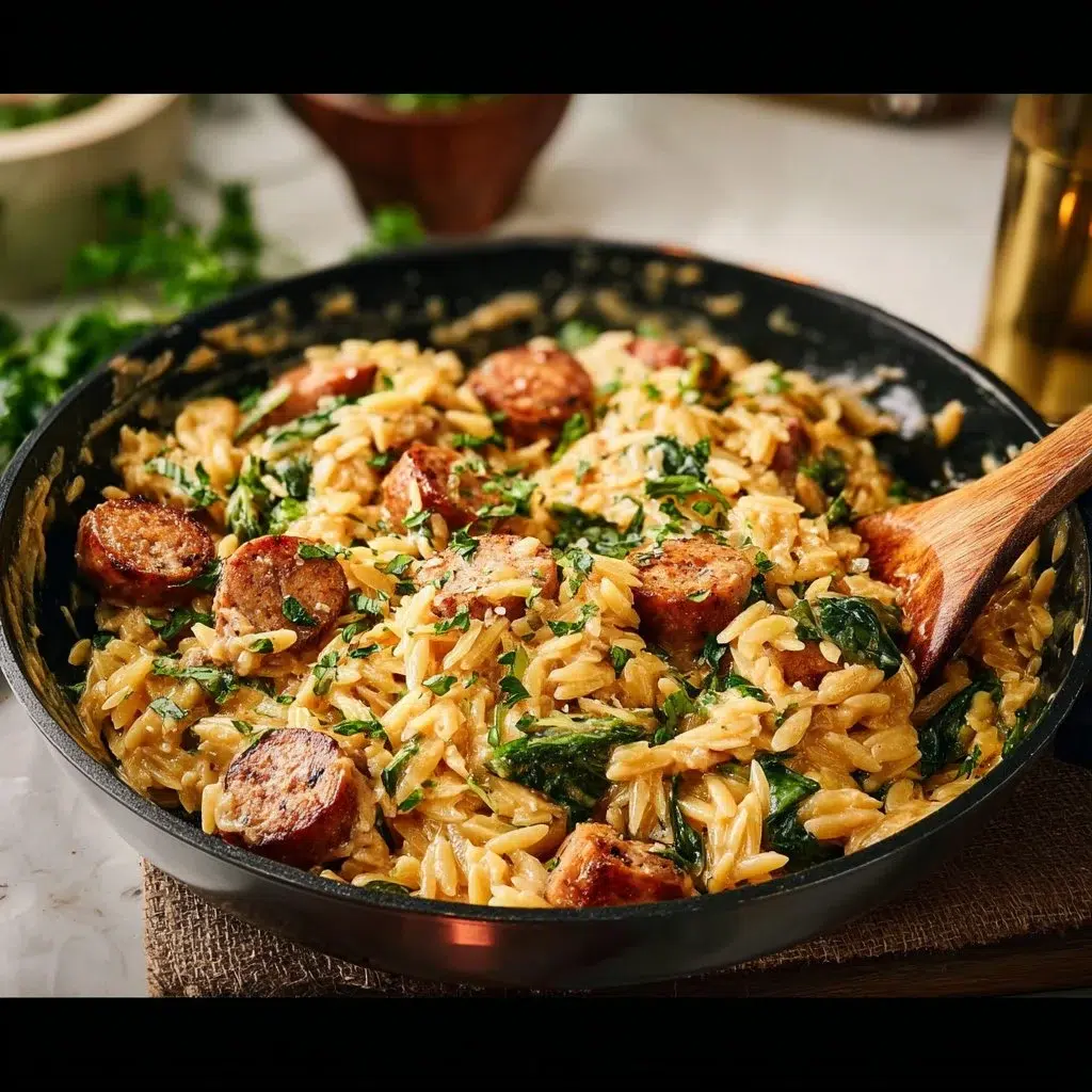 Creamy Chicken Sausage Orzo Skillet 8 Creamy Chicken Sausage Orzo Skillet