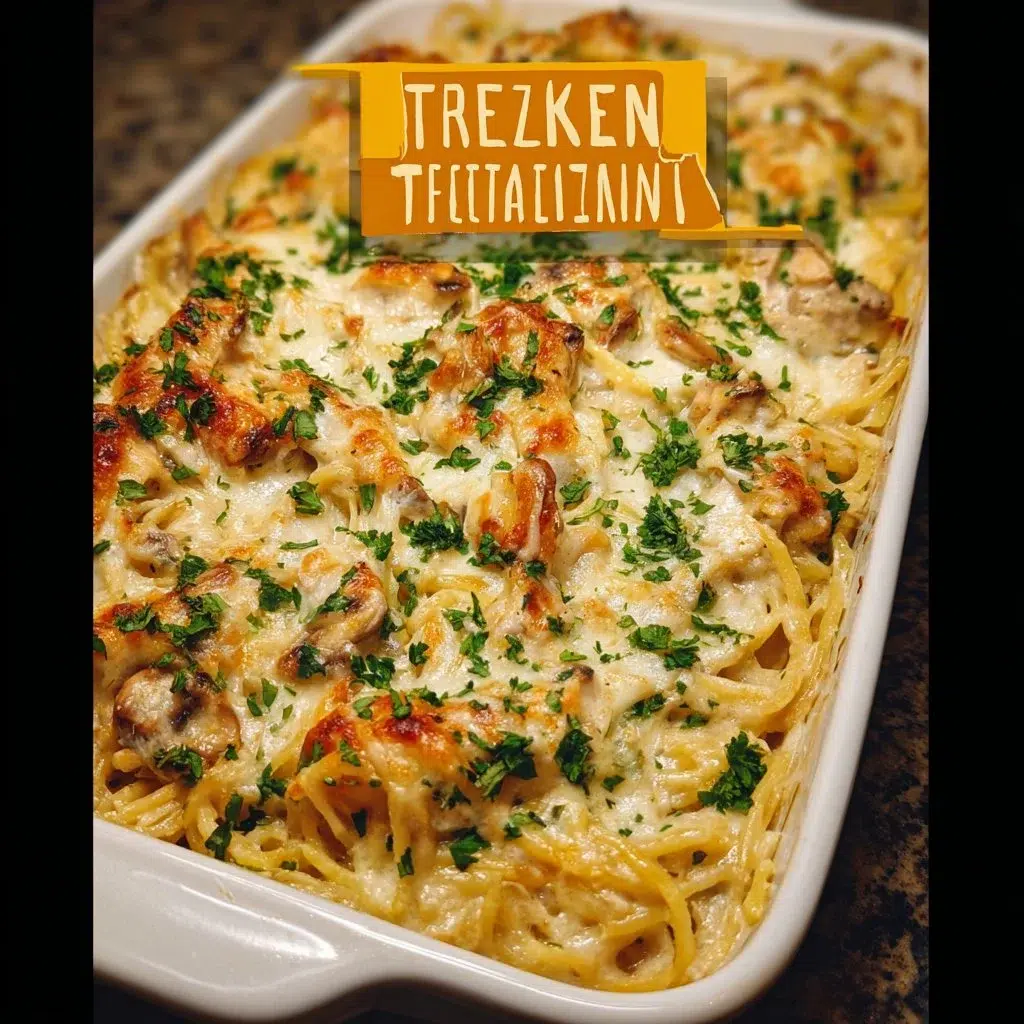 Easy Chicken Tetrazzini Recipe – Quick and Delicious Comfort Food 8 A serving of easy chicken tetrazzini topped with parsley in a bowl.