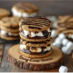 Delicious easy cookie s'mores recipe with marshmallows and chocolate