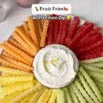Plate of fruit fries served with a refreshing lemon dip.