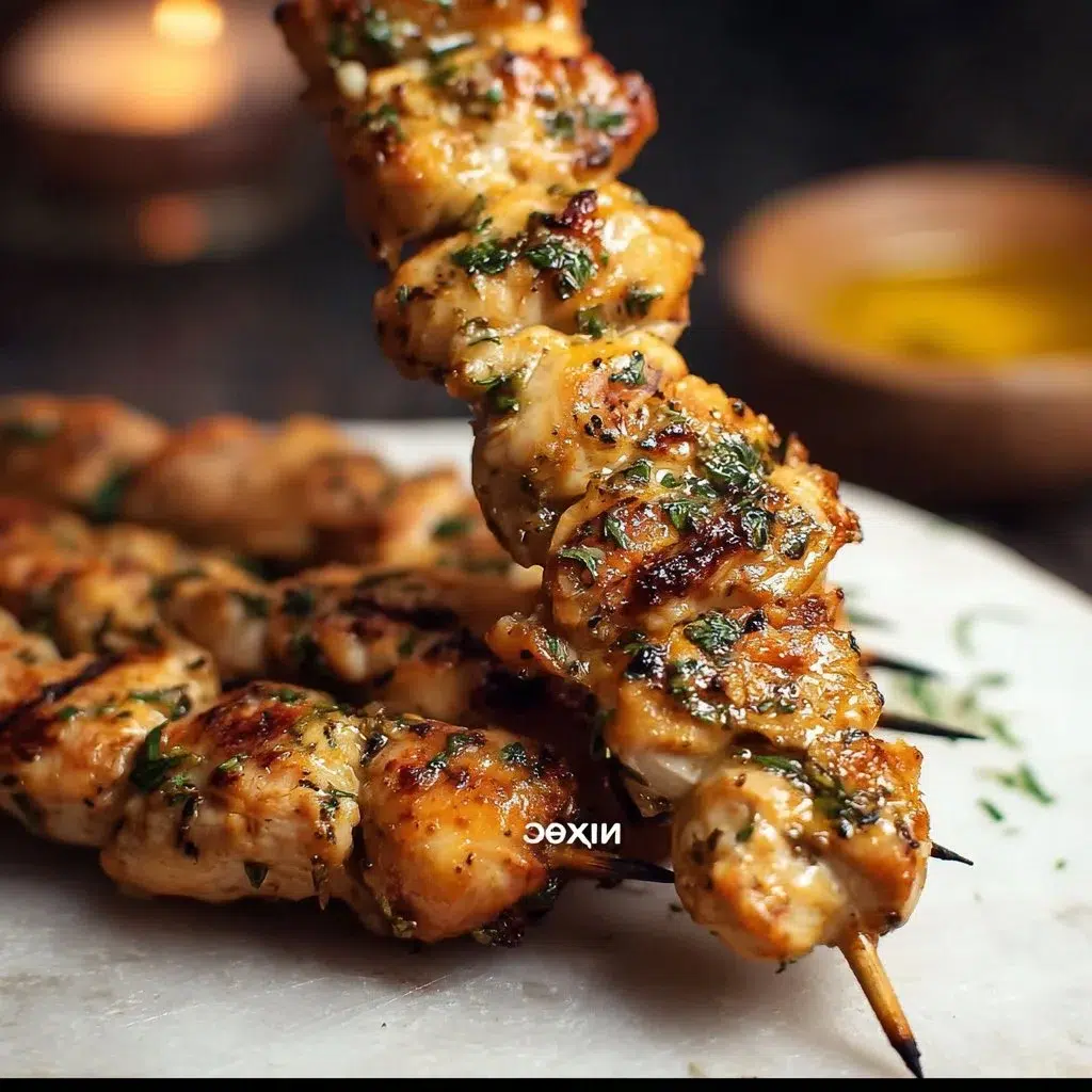 Garlic Herb Chicken Skewers 6 Garlic Herb Chicken Skewers