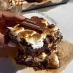 Delicious homemade S'mores brownies with chocolate and marshmallows
