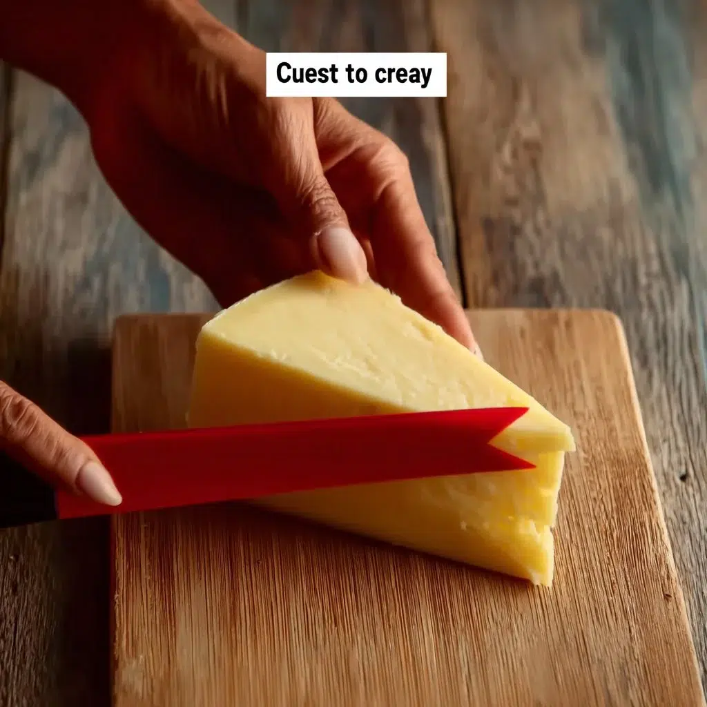 How to Cut Cheese: Master the Art of Preparing Cheese 8 A variety of cheeses neatly cut and arranged on a wooden cheese board.