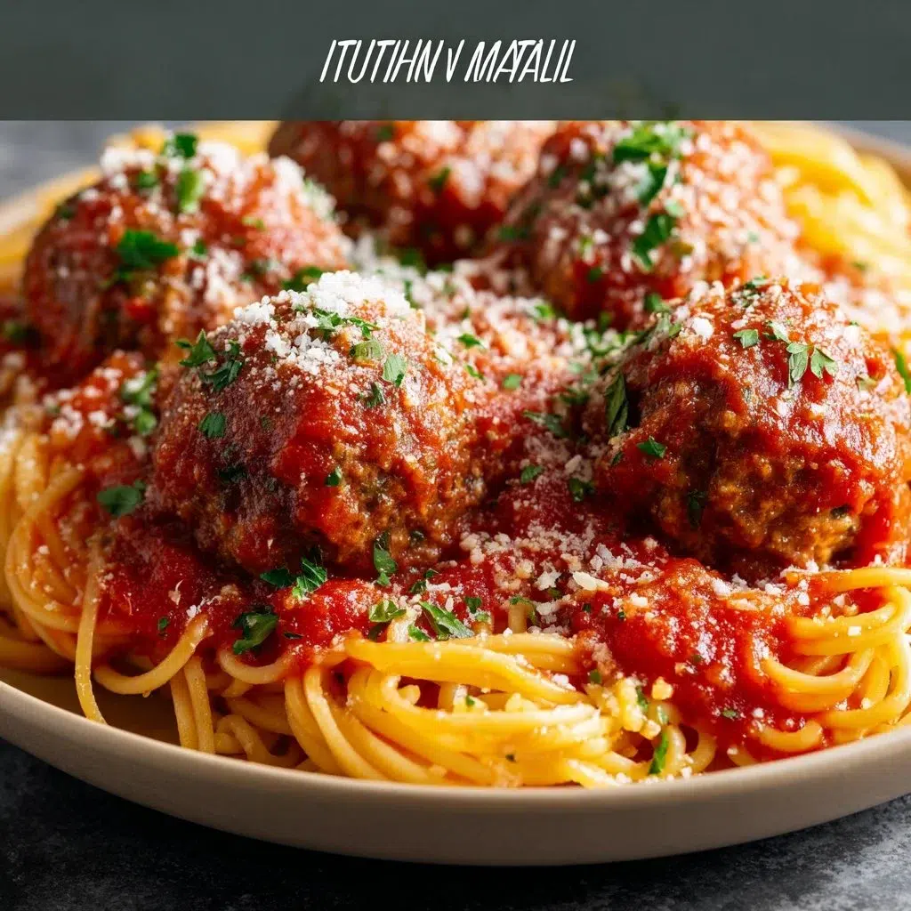 Oven-Baked Italian Meatballs 8 Delicious oven-baked Italian meatballs on a plate with marinara sauce.