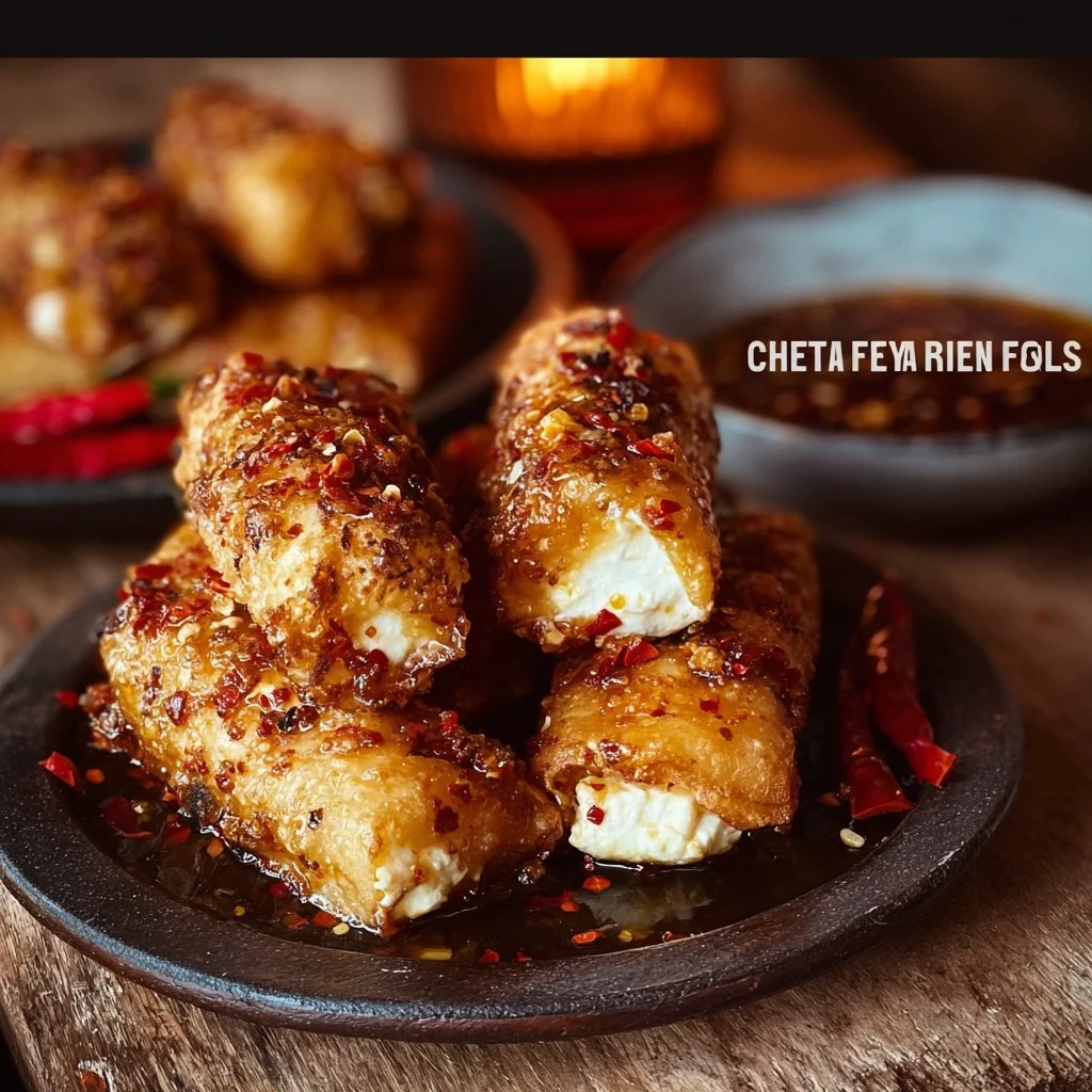 Oven-Fried Feta Rolls with Chili Honey Recipe – Crispy & Delicious 6 Oven-Fried Feta Rolls with Chili Honey