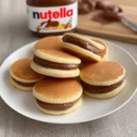 Delicious pancake sandwich filled with sweet toppings