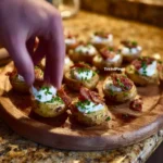 Aesthetic food display showcasing delicious appetizer recipes and catering ideas.