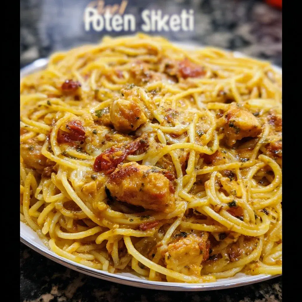 Delicious Rotel Chicken Spaghetti – 5 Easy Dinner Ideas 8 Delicious bowl of Rotel Chicken Spaghetti topped with cheese and herbs