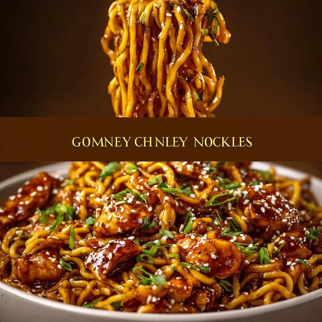 Sticky Garlic Chicken Noodles Recipe - Quick and Delicious Meal 8 Delicious sticky garlic chicken noodles served in a bowl