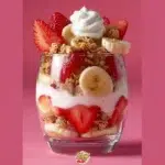 Strawberry Banana Pudding Dream dessert with layers of fruit and cream
