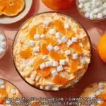 Delicious orange creamsicle fluff salad in a serving bowl