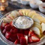 Three ingredient fruit dip served with colorful fresh fruit