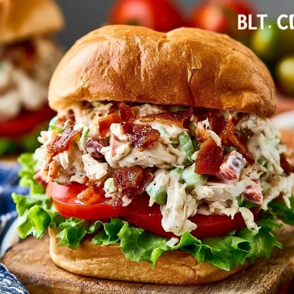 BLT Chicken Salad is a great easy spin on the classic chicken salad recipe that you know and love. This easy recipe can … | Is chicken salad healthy, Homemade chicken salad with bacon, Chicken salad sandwich with tomatoes