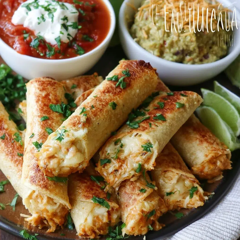 Cheesy Chicken Taquitos: A Crowd-Pleasing Appetizer or Main Dish | Taquitos Dinner Ideas, Mexican Food Recipes Taquitos, Mexican Dishes 6 Cheesy Chicken Taquitos served as a delicious appetizer or main dish.