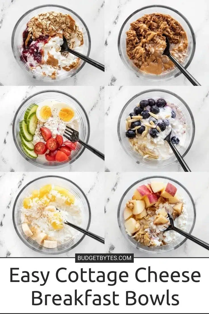 cottage cheese breakfast bowls 6 ways