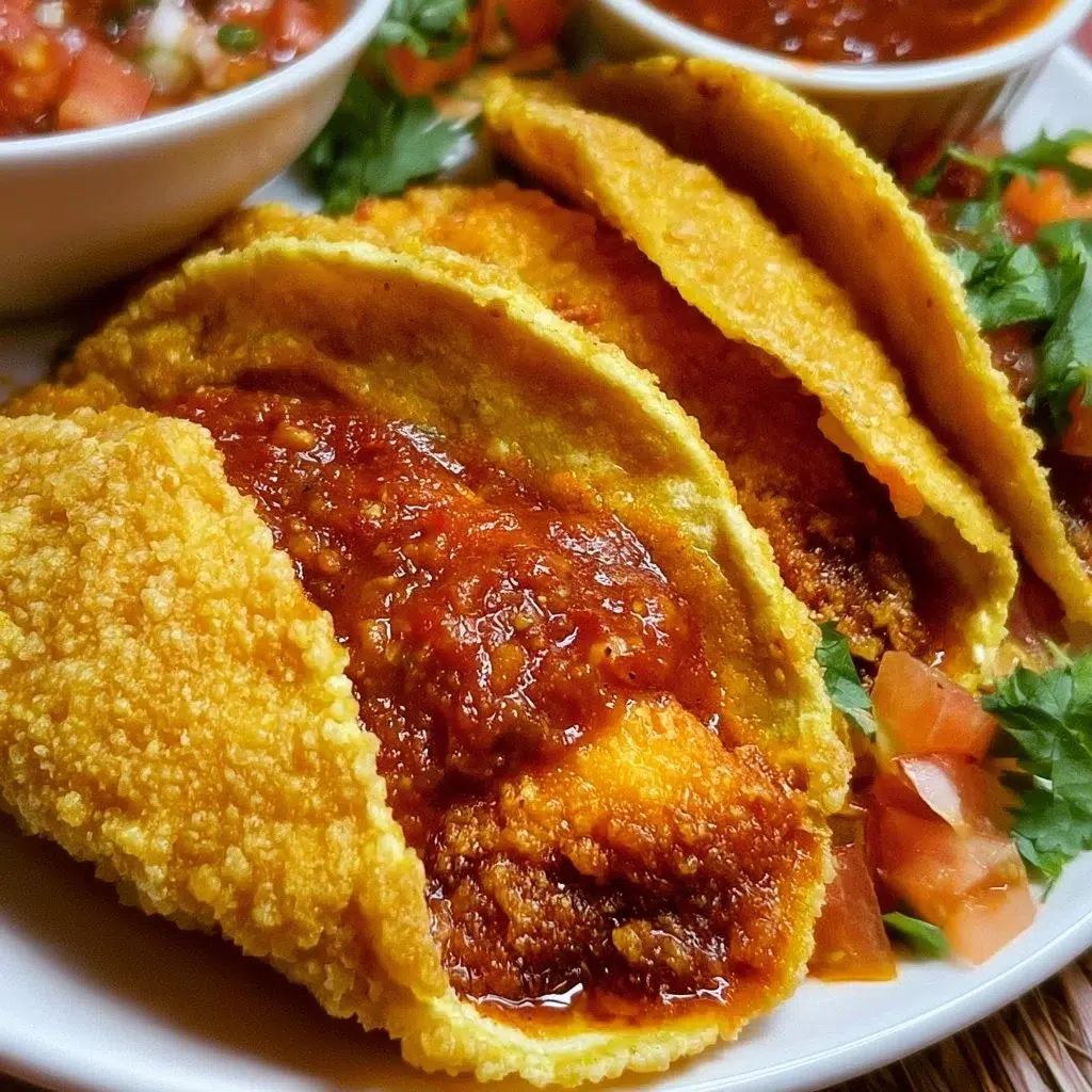 Easy Baked Crispy Chicken Tacos 6 Easy baked crispy chicken tacos served with fresh toppings