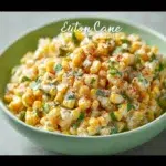 Delicious easy elote salad with corn, cheese, and spices