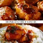 Deliciously glazed Honey Garlic Chicken Thighs served on a plate
